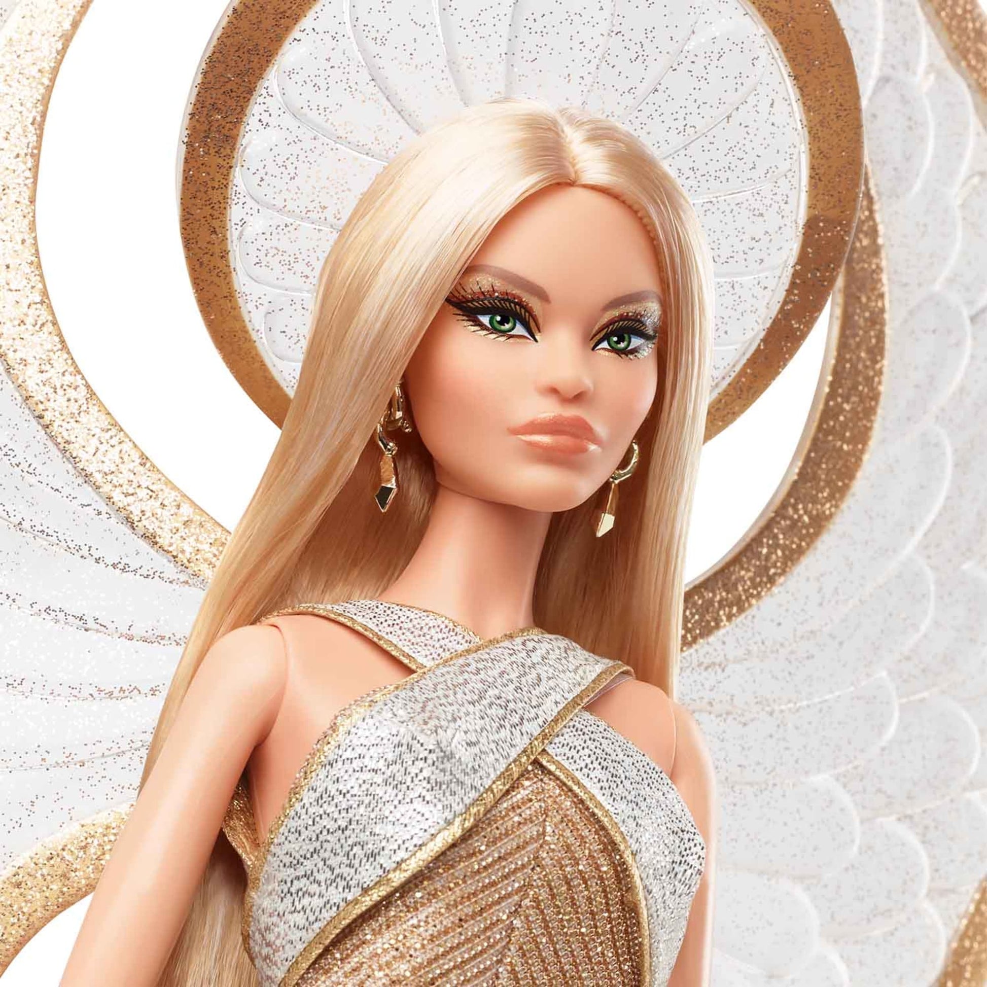 Bob Mackie Barbie Holiday Angel Doll - Búp Bê Barbie Sưu Tầm Cao Cấp Gold Label - Hình ảnh bổ sung 6