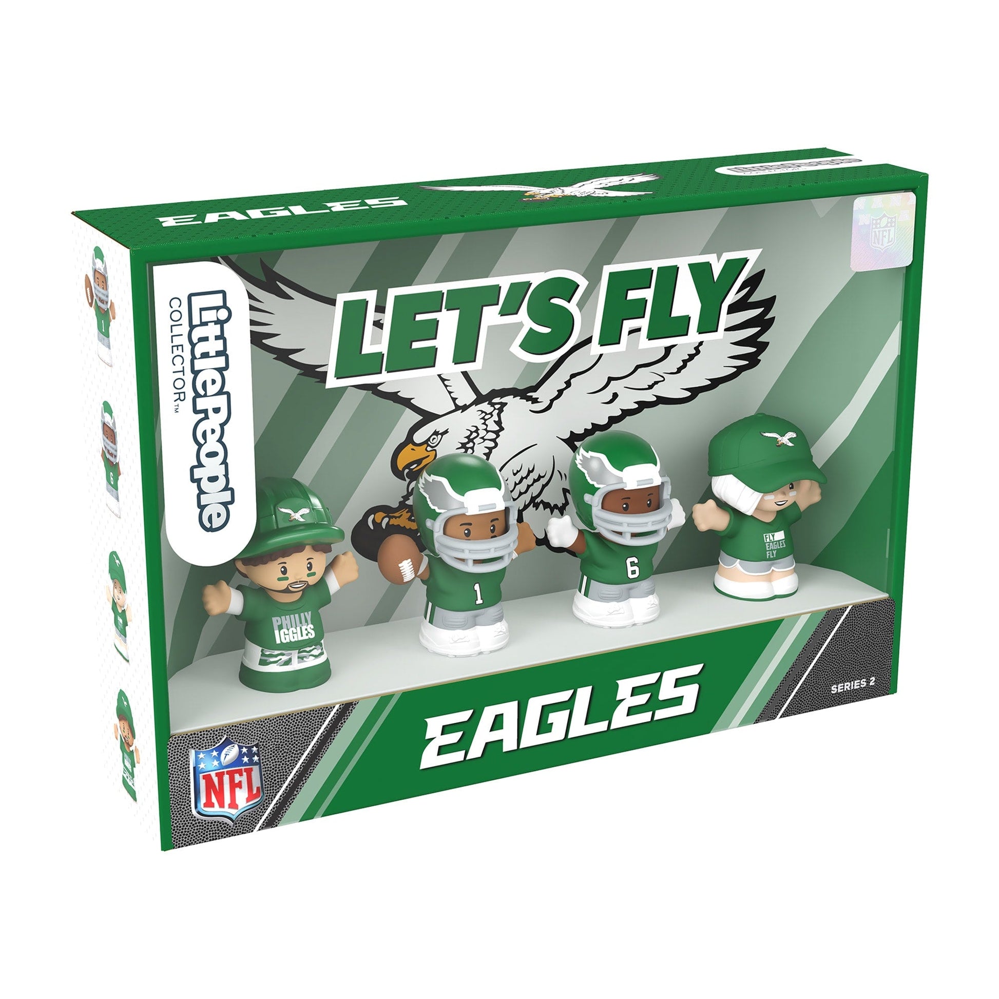 Little People Collector Philadelphia Eagles Alternate Jersey Figure Set - Bộ Mô Hình Cầu Thủ NFL Sưu Tầm - Mattel - Hình ảnh bổ sung 7