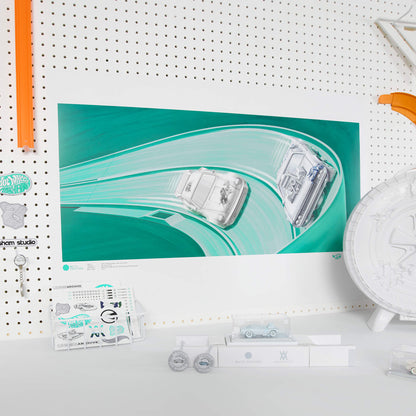 Hot Wheels x Daniel Arsham Legends Archive Lap 1 Poster - Poster Nghệ Thuật Sưu Tầm Mattel Creations - Hình ảnh chi tiết 2