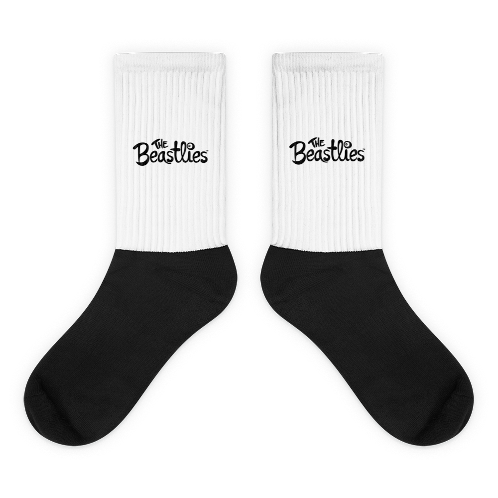 The Beastlies™ Core Logo Black and White Socks - Vớ Cổ Cao Thời Trang - Mattel Creations - Hình ảnh sản phẩm