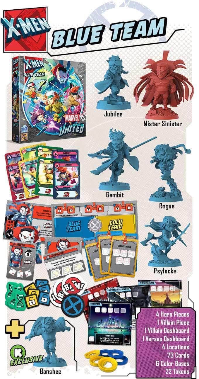 Marvel United: X-Men Blue Team Expansion Plus Banshee (Kickstarter Special)
