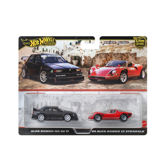 Alfa Romeo Hot Wheels Premiums JBK95/HBL96 - Mô hình bộ đôi siêu xe 1:64 - Hot Wheels