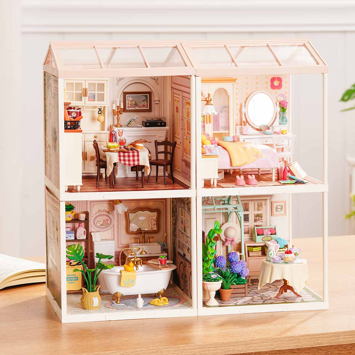 Rolife Super Creator 4-in-1 DIY House - Four Grid Display Layout - Mô hình nhà búp bê lắp ráp - Rolife