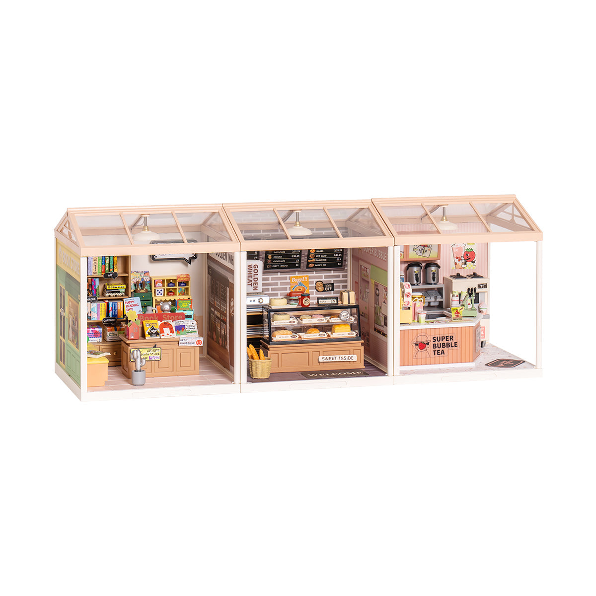 Rolife Super Creator Plastic DIY Mini House 3 in 1 (Horizontal Version) - Mô hình nhà búp bê mini bằng nhựa lắp ráp - Rolife