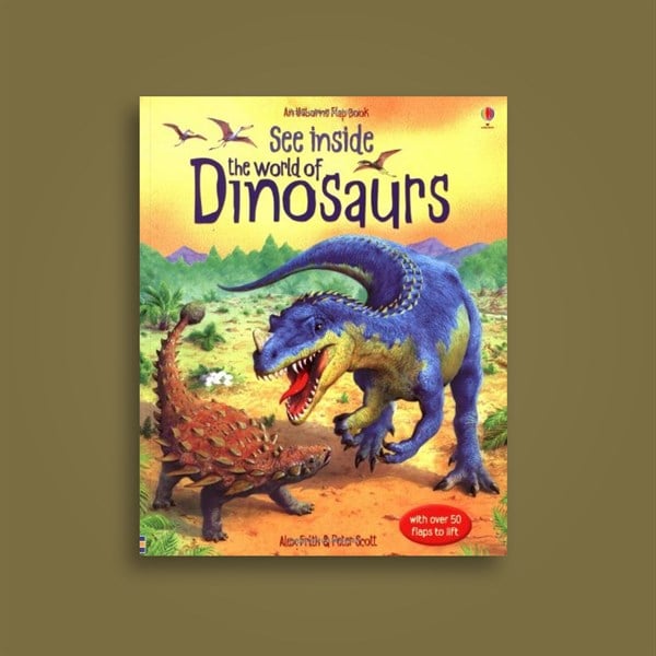 Sách Usborne - tương tác lật mở See Inside the World of Dinosaurs