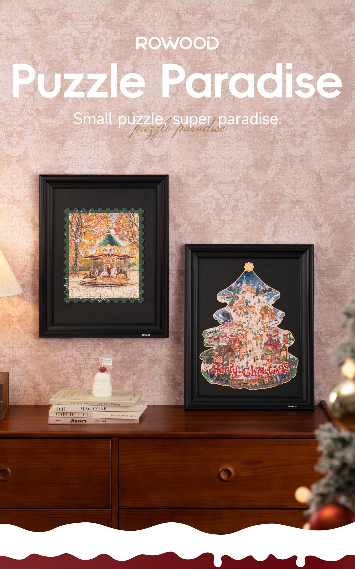 Rowood Christmas Town Wooden Jigsaw Puzzle TA007 - Xếp hình gỗ 3D trí tuệ - Rolife