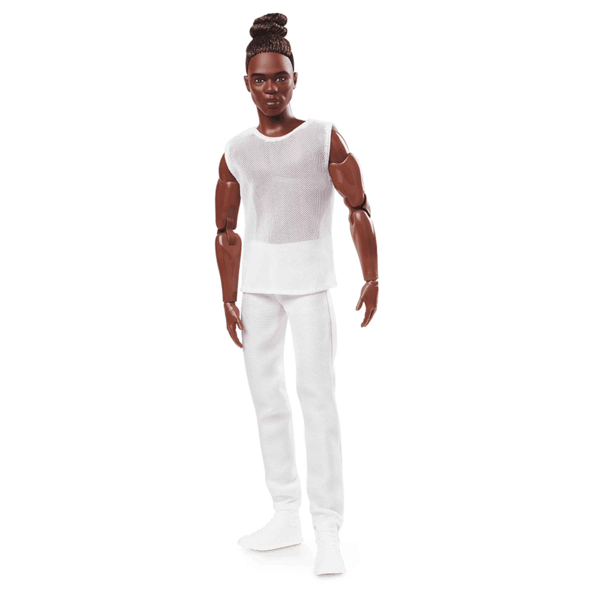 Barbie Looks Ken Doll (Brunette with Braids & Bun Hairstyle) - Búp Bê Ken Thời Thượng Dòng Black Label - Mattel GXL14 - Hình ảnh sản phẩm