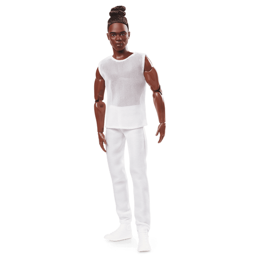 Barbie Looks Ken Doll (Brunette with Braids & Bun Hairstyle) - Búp Bê Ken Thời Thượng Dòng Black Label - Mattel GXL14 - Hình ảnh sản phẩm