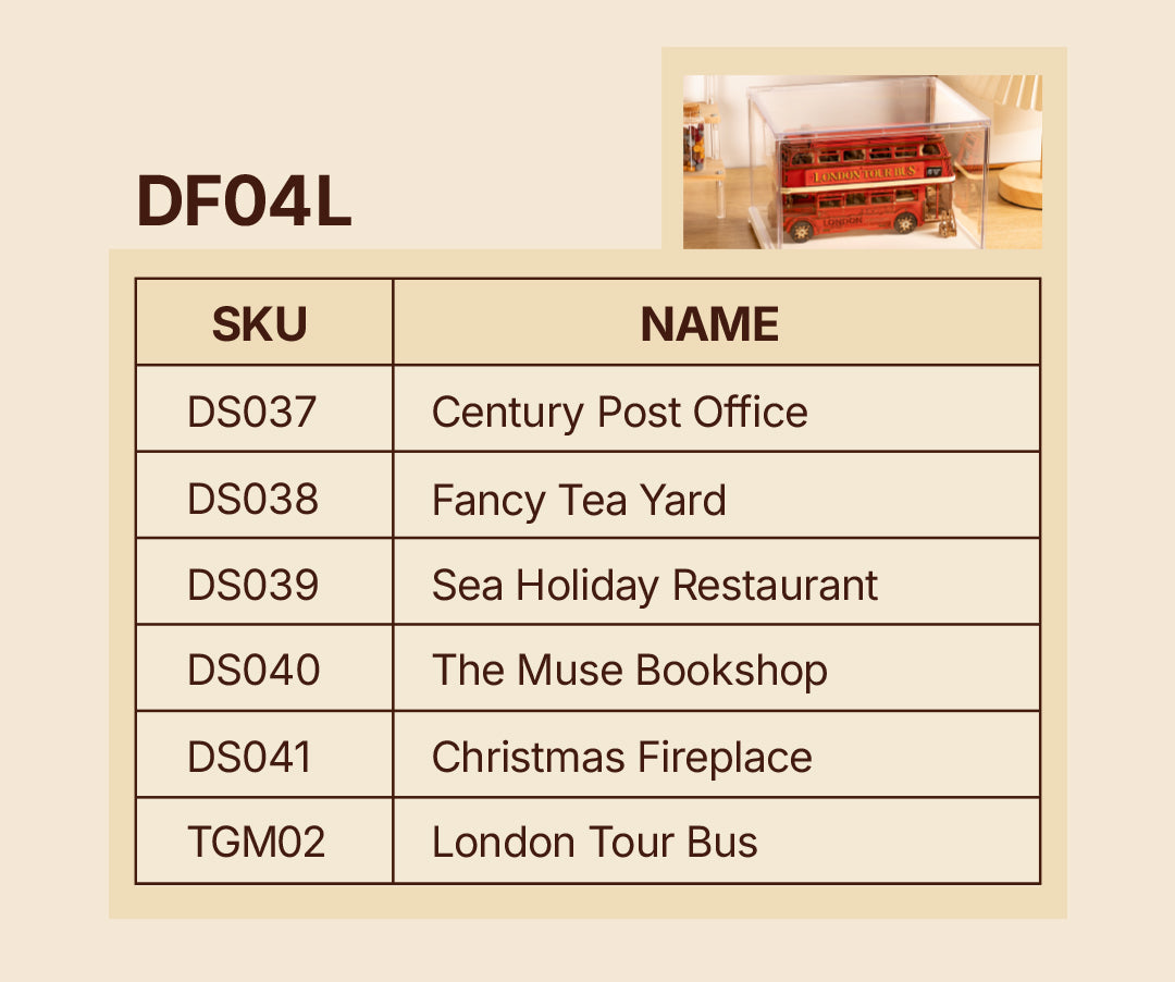 Rolife Clear Display Case Portrait Size M DF05L - Hộp trưng bày trong suốt cho Book Nook - Rolife