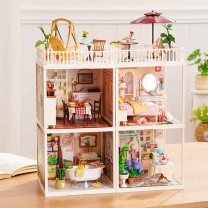 Rolife Super Creator 4-in-1 DIY House - Four Grid Display Layout - Mô hình nhà búp bê lắp ráp - Rolife