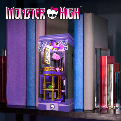 MEGA Monster High Clawdeen's Boo-k Den Building Toy Kit - Bộ Lắp Ráp Mô Hình Book Nook Diorama - MEGA Mattel