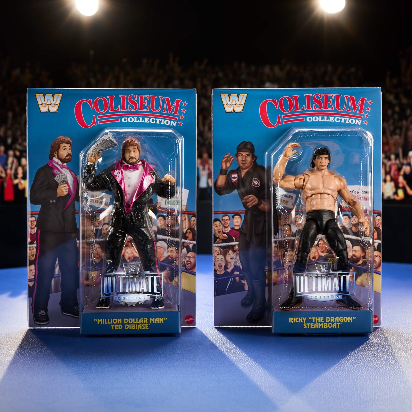 WWE Ultimate Edition Coliseum Collection “Million Dollar Man” Ted DiBiase and Ricky “The Dragon” Steamboat 2-Pack Bộ 2 Mô Hìn