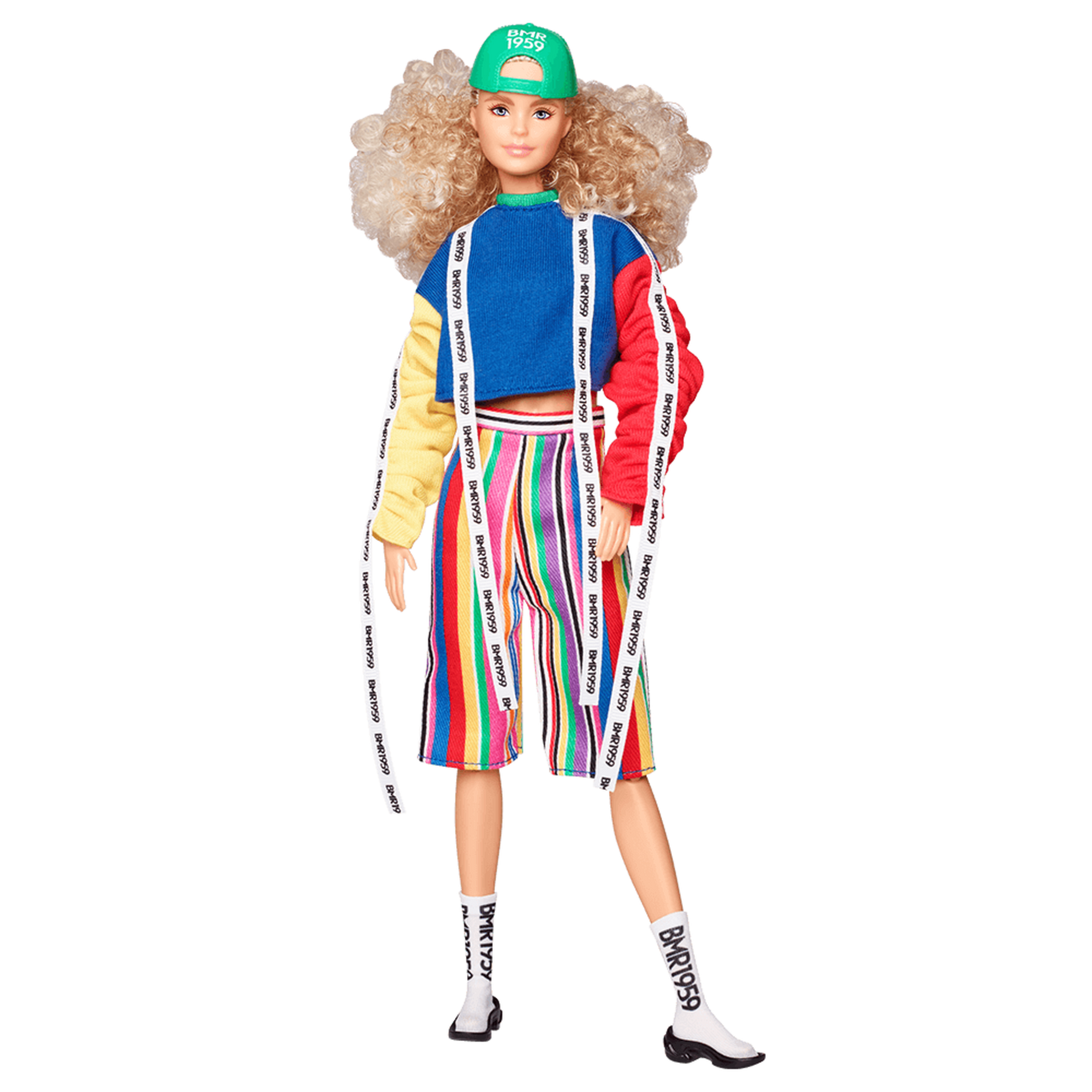 Barbie BMR1959 Doll - Color Block Sweatshirt with Logo Tape & Striped Shorts - Búp bê thời trang sưu tầm Barbie Signature - Hình ảnh sản phẩm
