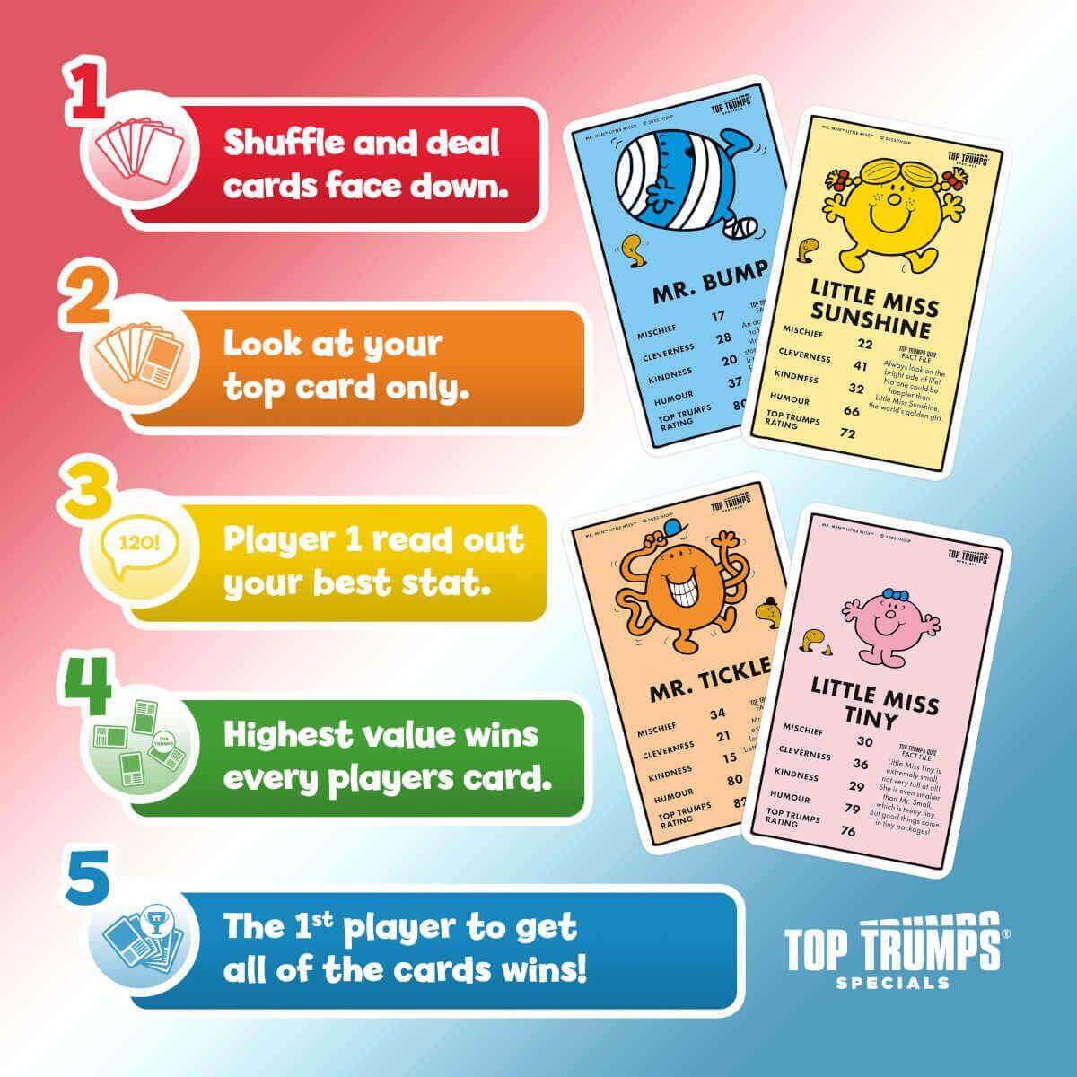 Mr Men & Little Miss Top Trumps Card Game - Trò chơi thẻ bài trẻ em - Winning Moves - Hình ảnh bổ sung 5