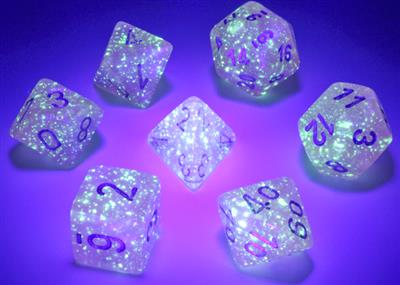 Borealis® Polyhedral Pink/silver Luminary™ 7-Die Set - Bộ Xúc Xắc 7 Viên Đa Diện - Chessex