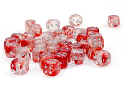 Nebula® 12mm d6 Red/silver Luminary™ Dice Block™ (36 dice) - Xúc Xắc 6 Mặt Cao Cấp - Chessex