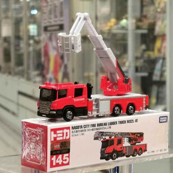 Long Tomica No. 145 Nagoya City Fire Bureau Ladder Truck M32L-AT
