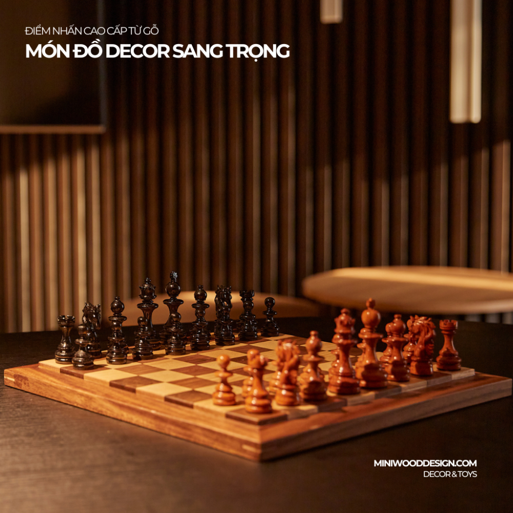 Bộ Cờ Vua Signature Size Du Lịch - Bộ cờ vua gỗ hương cao cấp - Miniwood Design