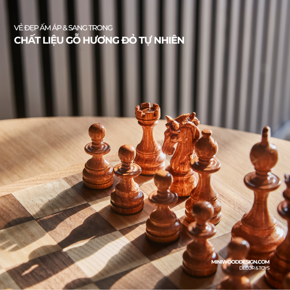 Bộ Cờ Vua Signature Size Du Lịch - Bộ cờ vua gỗ hương cao cấp - Miniwood Design
