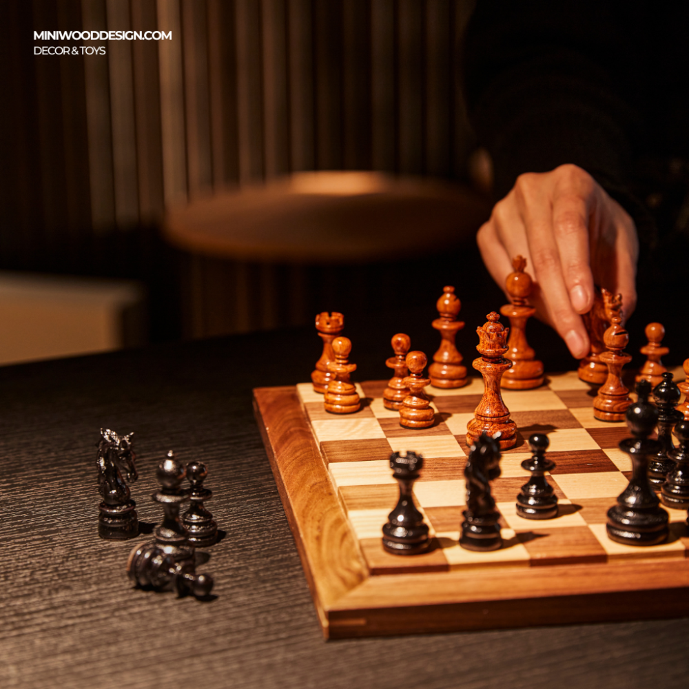 Bộ Cờ Vua Signature Size Du Lịch - Bộ cờ vua gỗ hương cao cấp - Miniwood Design