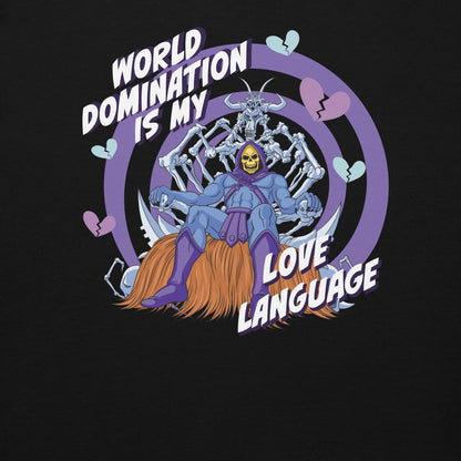 Masters of the Universe Skeletor Love Language Embroidered Black Hoodie
