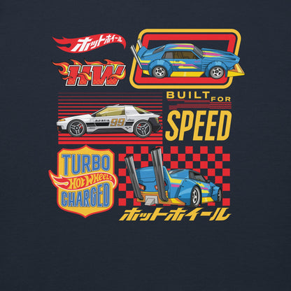 Hot Wheels in Kanji Navy Embroidered Hoodie