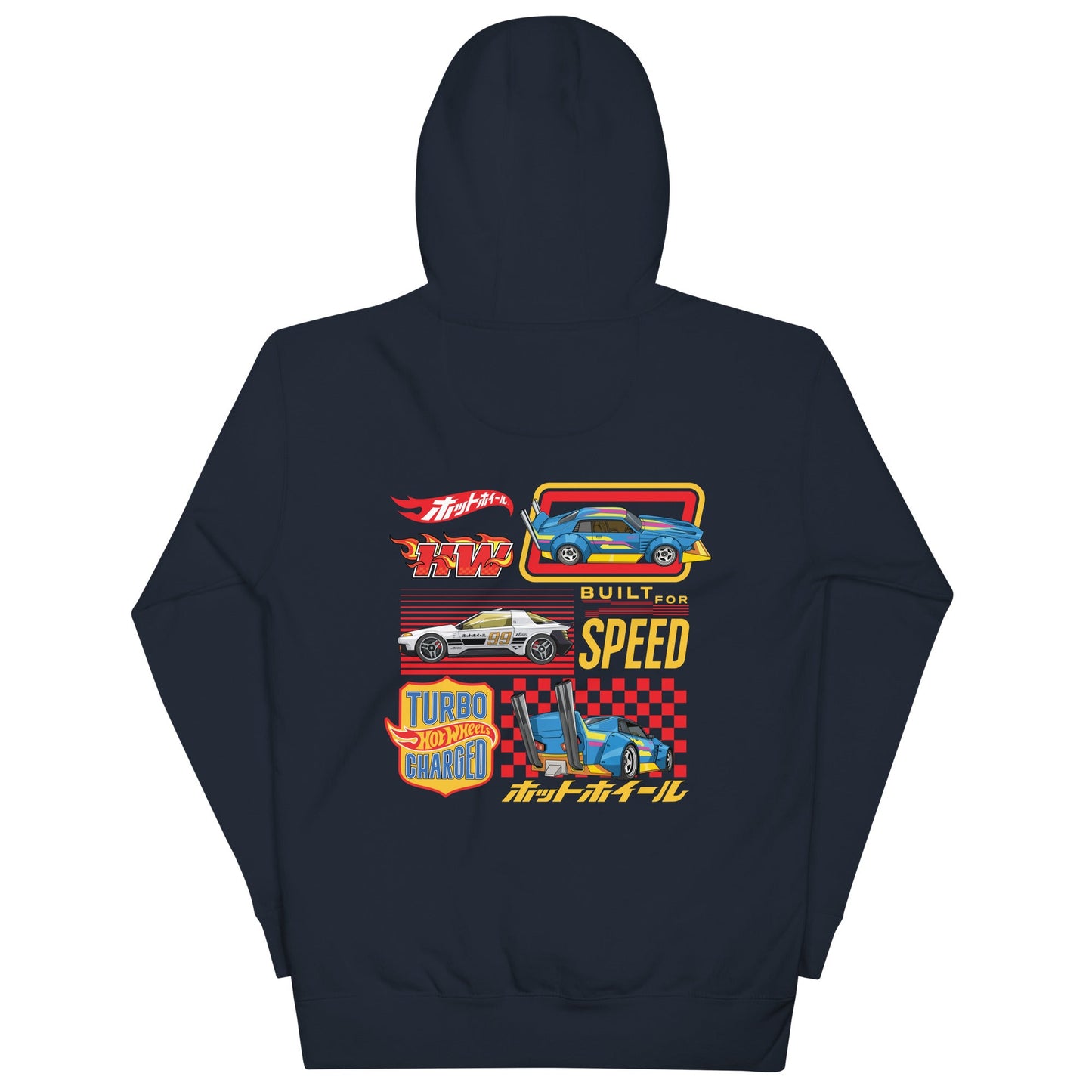 Hot Wheels in Kanji Navy Embroidered Hoodie