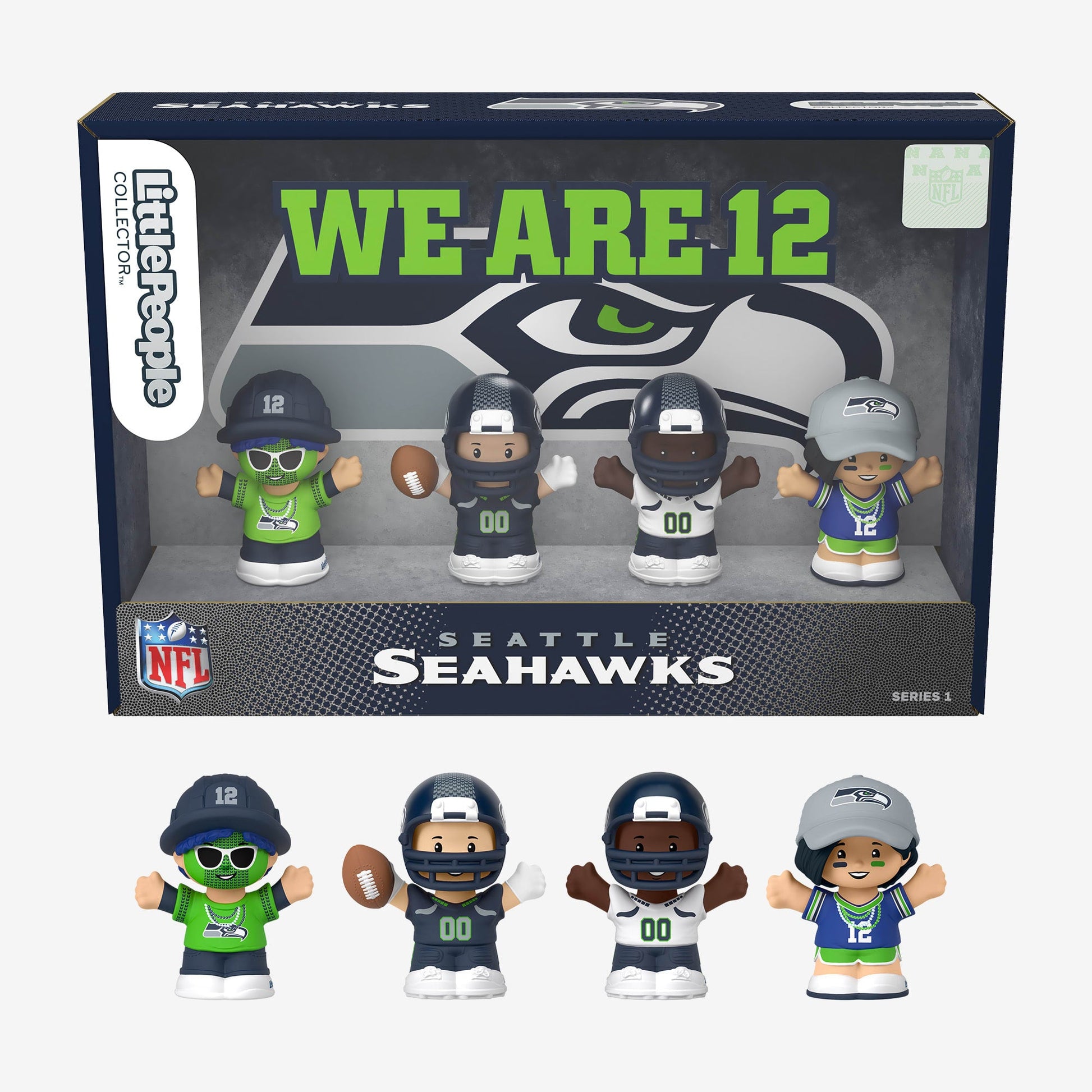 Little People Collector x NFL Seattle Seahawks Set - Bộ Mô Hình Sưu Tầm Thể Thao - Mattel - Góc nhìn khác 3