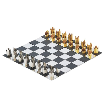 Cy Endfield 24 Karat Gold and Silver Plated Travel Chess Set - Bộ Cờ Vua Du Lịch Mạ Vàng 24K Cao Cấp - Chess House - Hình ảnh sản phẩm
