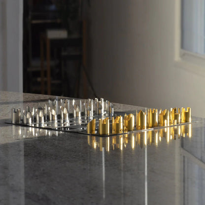 Cy Endfield 24 Karat Gold and Silver Plated Travel Chess Set - Bộ Cờ Vua Du Lịch Mạ Vàng 24K Cao Cấp - Chess House - Hình ảnh chi tiết 2