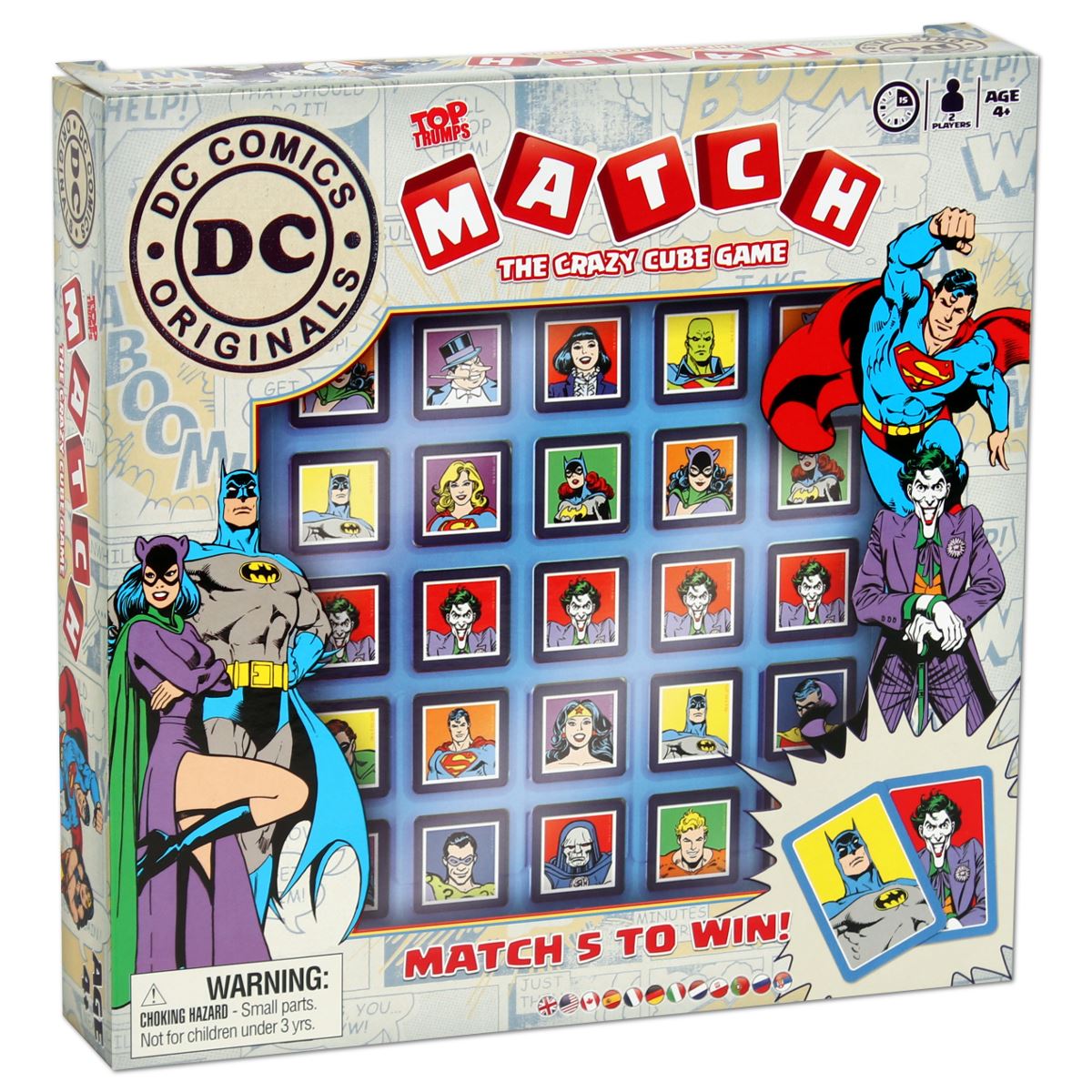 DC Comics Match Top Trumps - The Crazy Cube Game Trò chơi xếp hình khối trí tuệ Winning Moves - Hình ảnh sản phẩm