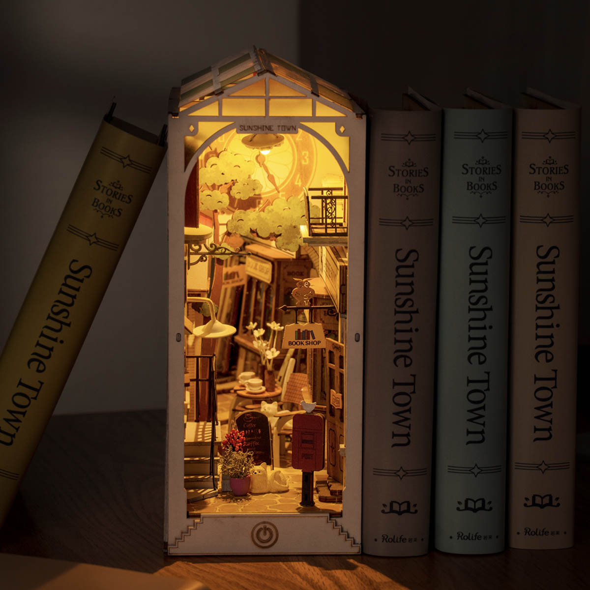 Mô Hình Lắp Ráp Gỗ Book Nook Rolife Sunshine Town TGB02 - Góc nhìn khác 3