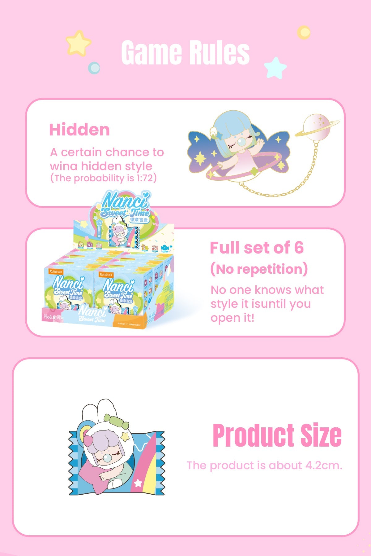 Rolife Nanci Sweet Time Badge Blind Box - Huy hiệu Blind Box trang trí - Rolife