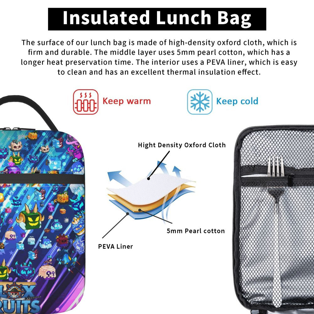 Blox Fruits Reusable Lunch Bag - Túi Đựng Cơm Giữ Nhiệt Văn Phòng - GHJOWpill - Hình ảnh bổ sung 5