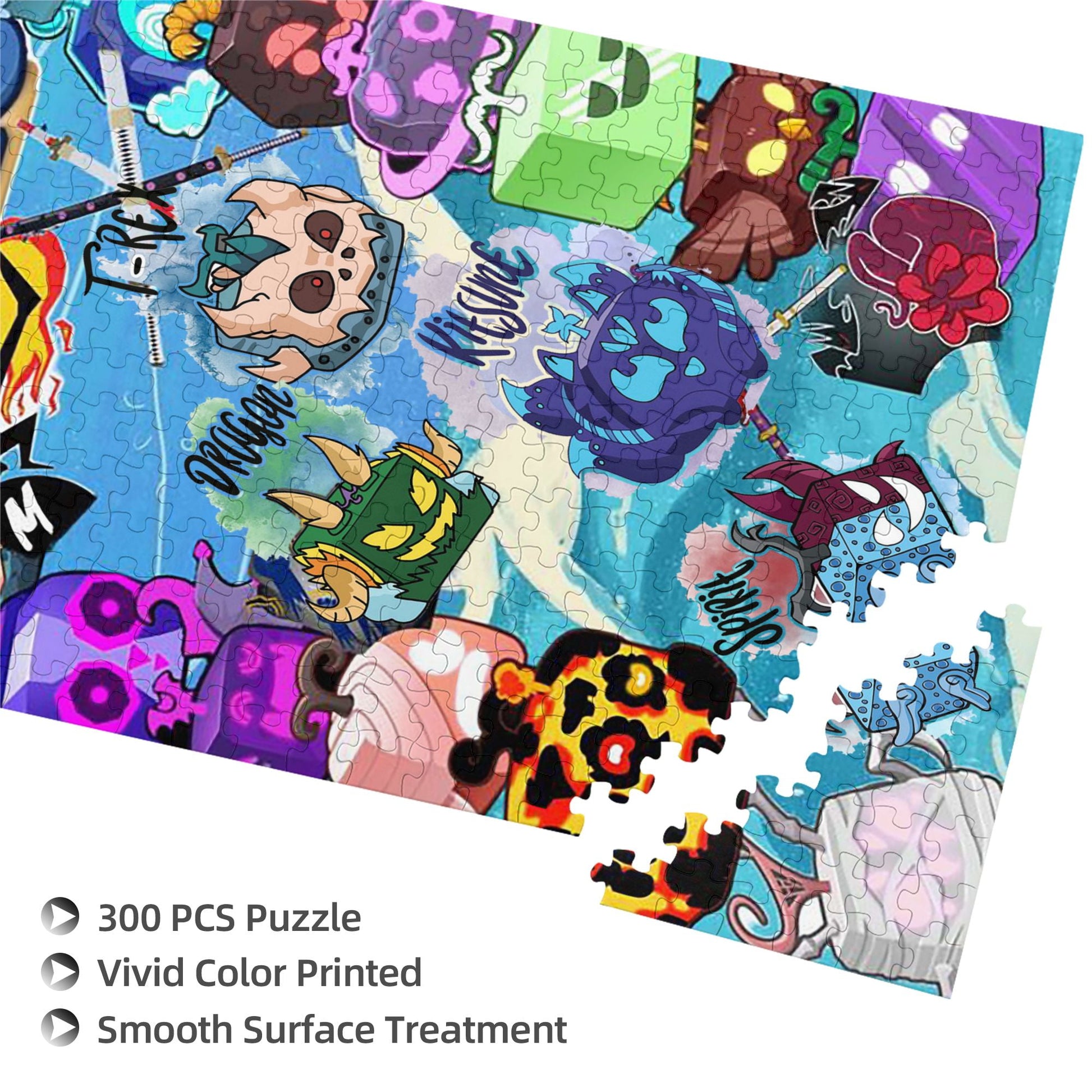 Blox Fruits Kitsune Fruit 300 Piece Jigsaw Puzzle - Tranh Xếp Hình 300 Mảnh Cao Cấp - GHJOWpill - Góc nhìn khác 3