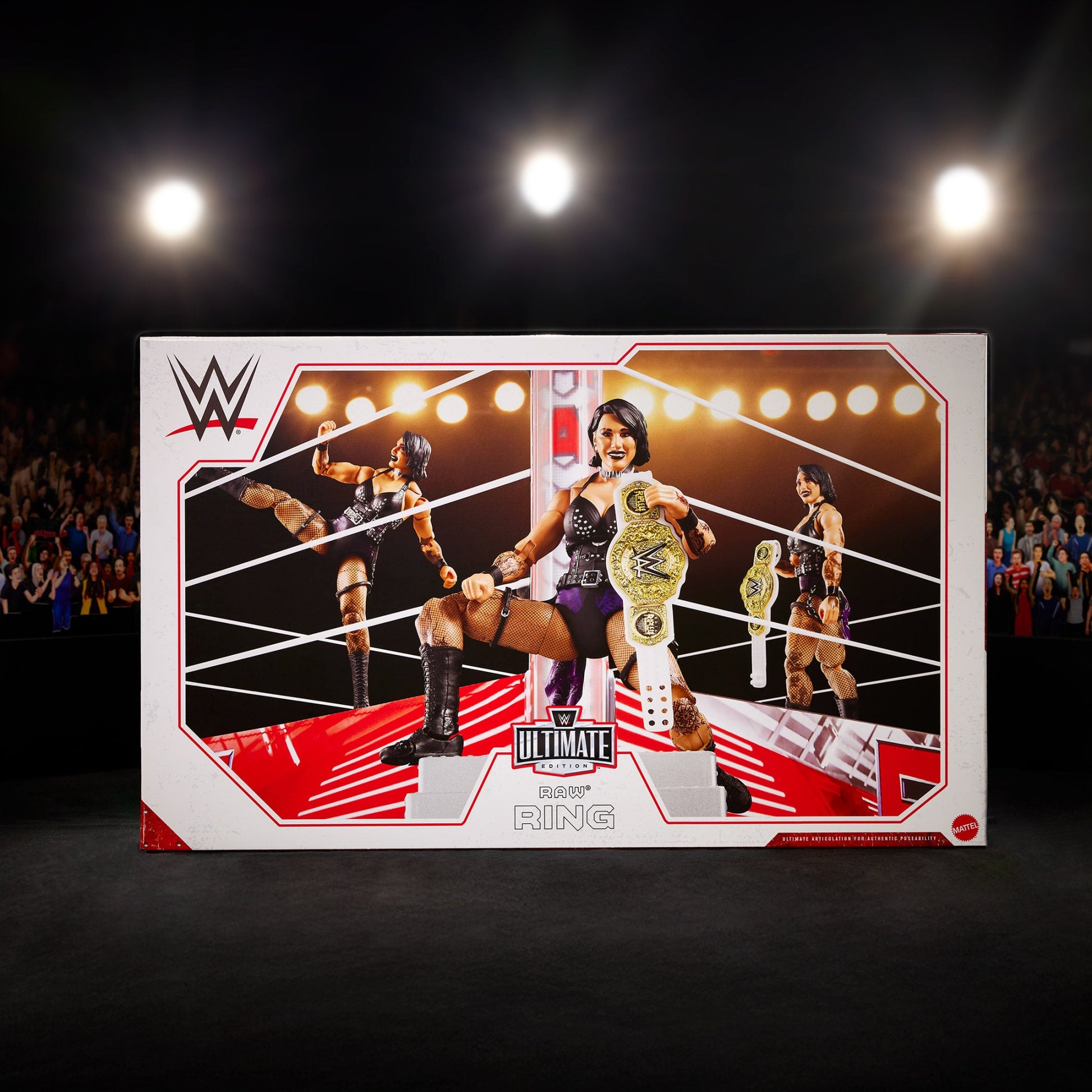 WWE Ultimate Edition RAW Ring and WWE Superstar Rhea Ripley Figure - Bộ Võ Đài và Mô Hình Sưu Tầm - Mattel Mattel - ảnh 1 - A
