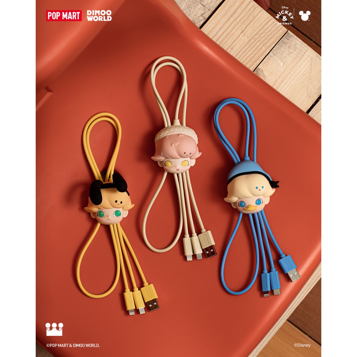 Dimoo World × Disney Series-2 In 1 Cable Blind Box - Hộp mù dây sạc 2 trong 1 - POP MART
