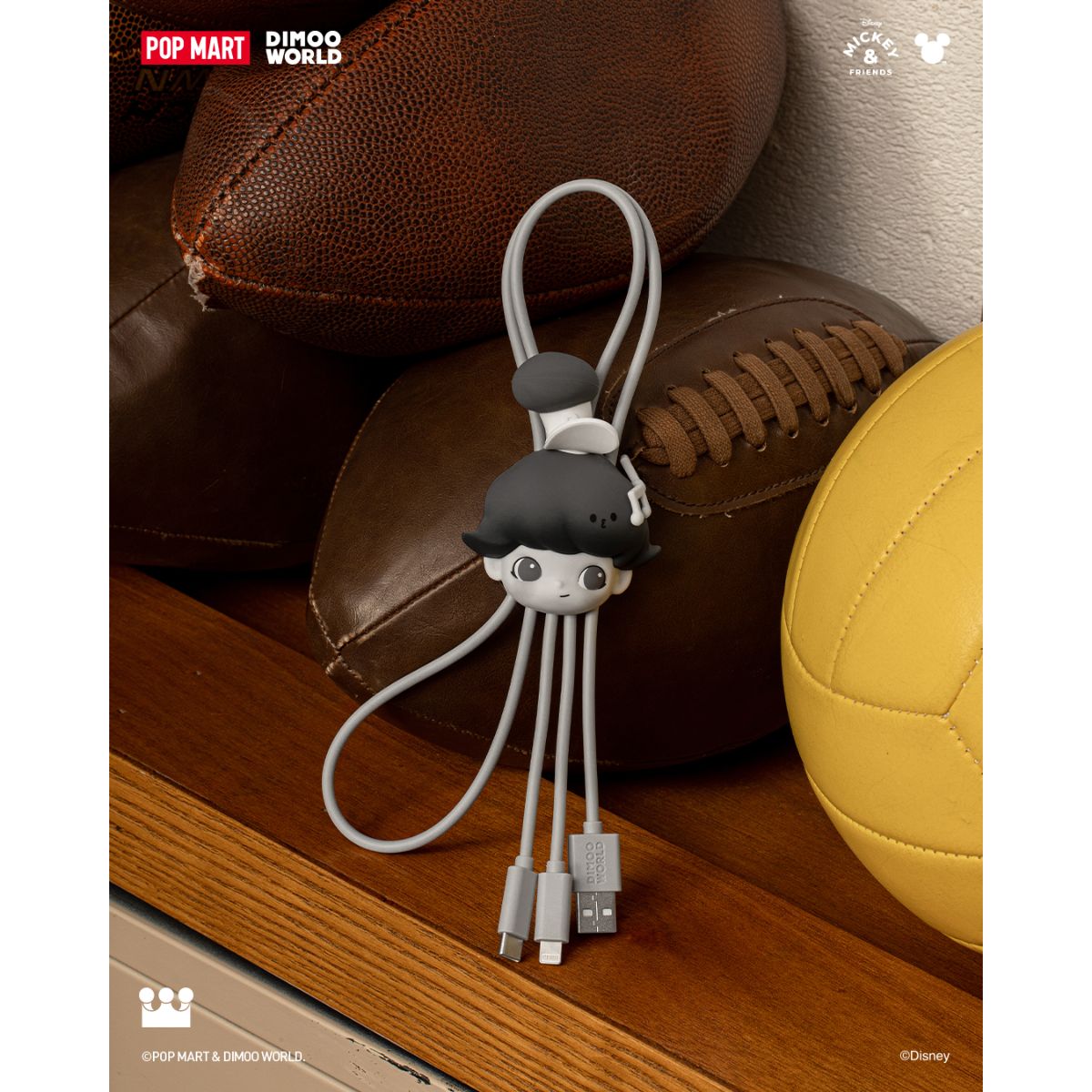 Dimoo World × Disney Series-2 In 1 Cable Blind Box - Hộp mù dây sạc 2 trong 1 - POP MART