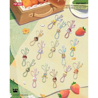 Hand In Hand Series-2 In 1 Cable Blind Box - Dây sạc điện thoại 2 trong 1 - POP MART