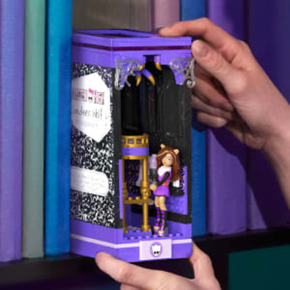 MEGA Monster High Clawdeen's Boo-k Den Building Toy Kit - Bộ Lắp Ráp Mô Hình Book Nook Diorama - MEGA Mattel
