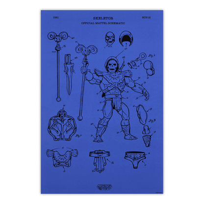 Art of Engineering Skeletor Print - Tranh In Nghệ Thuật Sơ Đồ Kỹ Thuật Masters of the Universe - Mattel Creations - Hình ảnh sản phẩm