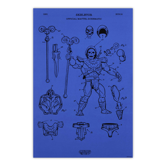 Art of Engineering Skeletor Print - Tranh In Nghệ Thuật Sơ Đồ Kỹ Thuật Masters of the Universe - Mattel Creations - Hình ảnh sản phẩm