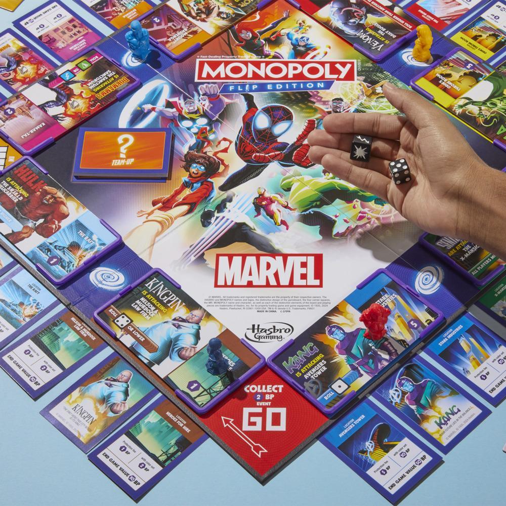 Cờ Tỷ Phú Monopoly Flip Edition: Marvel Board Game cho 2-4 người chơi, 8+