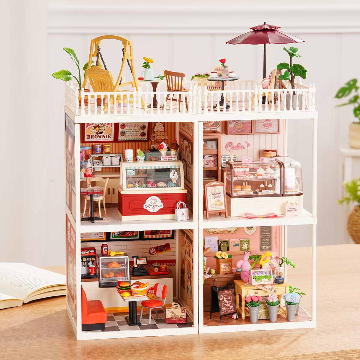 Rolife Super Creator 4-in-1 DIY House - Four Grid Display Layout - Mô hình nhà búp bê lắp ráp - Rolife