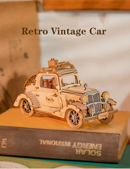 Rolife Modern 3D Wooden Puzzle - Vintage Car TG504 - Mô hình lắp ráp gỗ 3D xe hơi cổ điển - Rolife