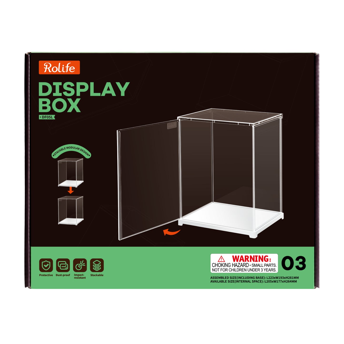 Rolife Clear Display Case Portrait Size M DF05L - Hộp trưng bày trong suốt cho Book Nook - Rolife