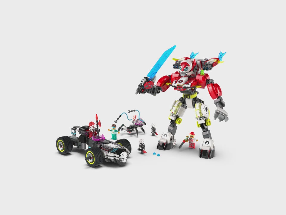 LEGO® DREAMZzz™ Cooper’s Tiger Mech & Zero’s Hot Rod Car 71497 - Bộ Lắp Ráp Robot Hổ Và Xe Đua Thần Tốc
