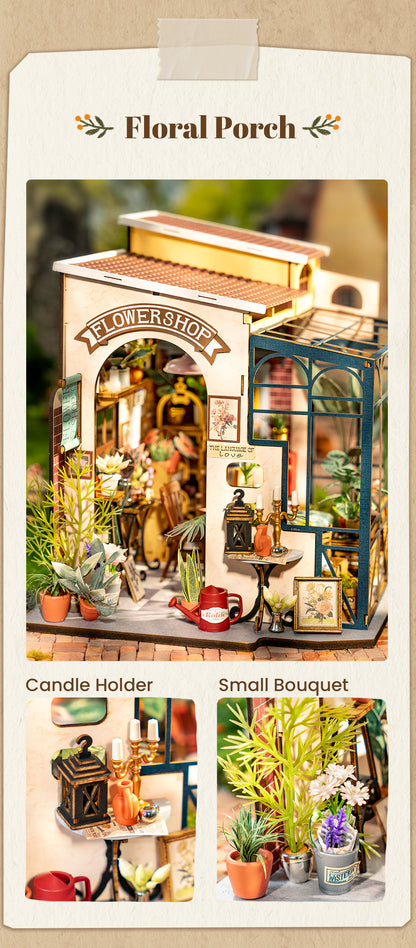 Rolife DIY Miniature Dollhouse - Emily's Flower Shop DG145 - Mô Hình Nhà Búp Bê Tự Làm - Rolife