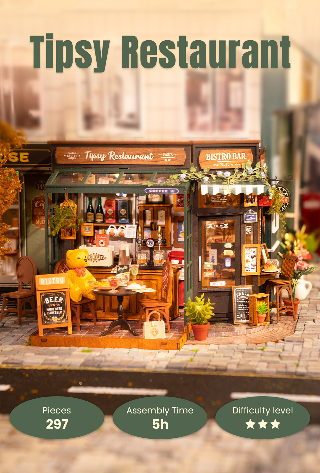 Rolife DIY Miniature House - Tipsy Restaurant DG167 - Mô hình nhà gỗ DIY thu nhỏ - Rolife DG167