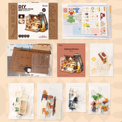 Rolife Baking Kitchen DIY Miniature House DG172 - Mô hình gỗ lắp ráp căn bếp thu nhỏ - Rolife